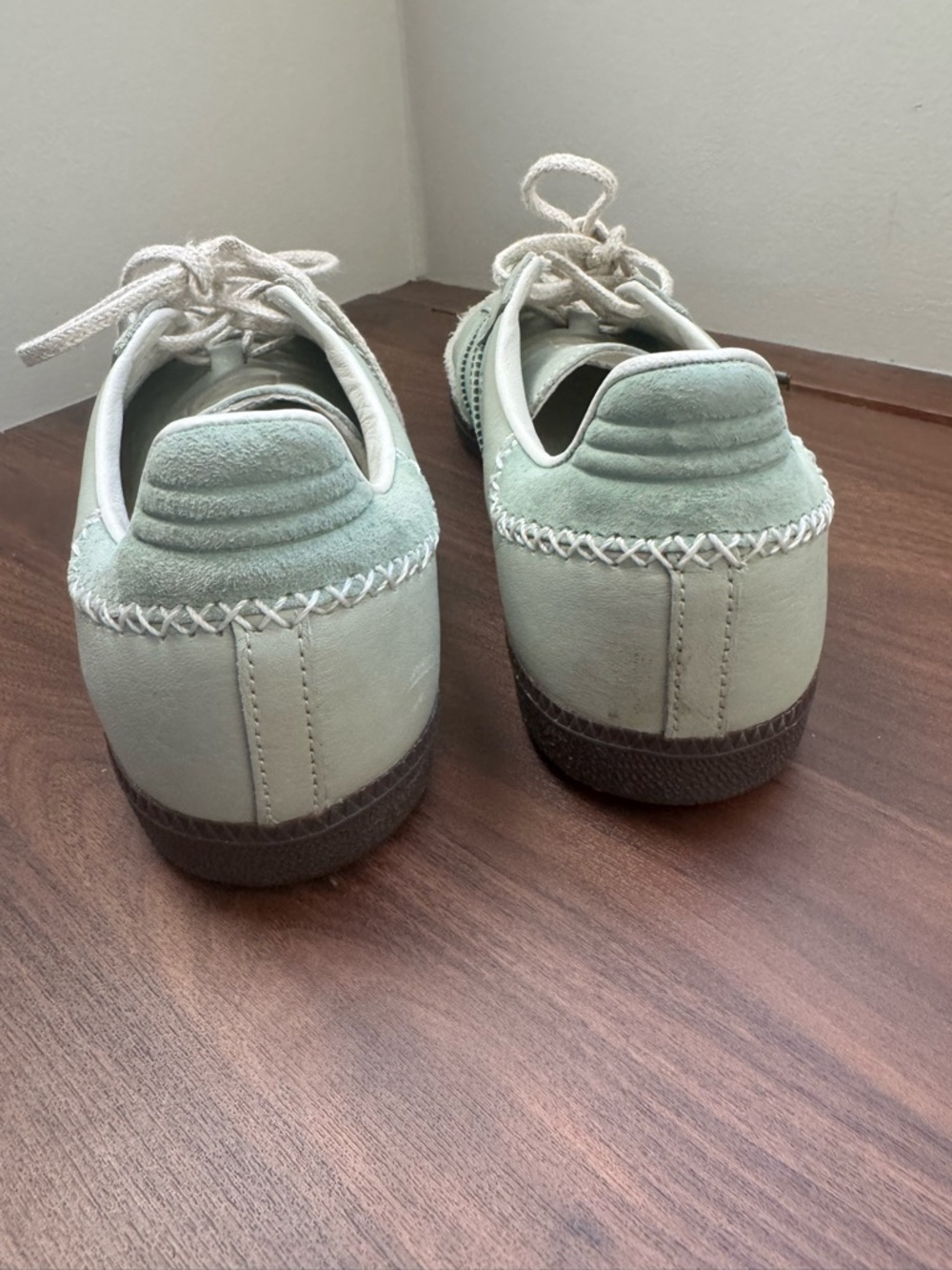 Adidas Samba Maha Light Mint Green Suede & Leather Sneakers men’s 8.5 - Picture 3 of 6